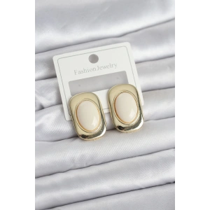 Erb Beyaz Renk Kare Model Vintage Kadın Küpe