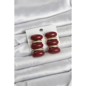 Erb Bordo Vintage Model Gold Renk Kadın Küpe