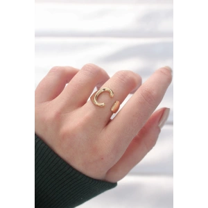 Erb C Harfli Altın Renk Ayarlanabilir Yüzük