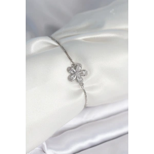 Erb Çiçek Model Asansörlü Gümüş Renk Kadın Bileklik