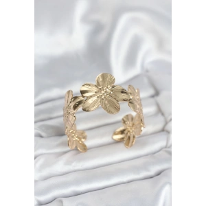 Erb Çiçek Model Pirinç Levha Kadın Bileklik