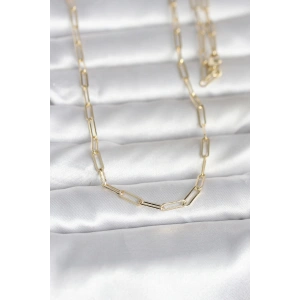 Erb CM 14K Gold Renk Ataç Zincirli Model 60 Cm Kadın Kolye