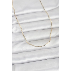 Erb CM 14K Gold Renk Çubuk Kesme Zincir Model 60 Cm Kadın Kolye