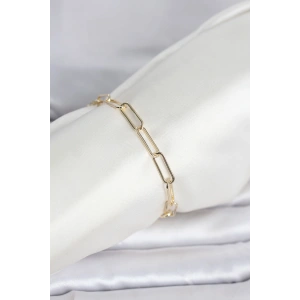 Erb CM 14K Gold Renk Kalın Ataç Zincir Model Kadın Bileklik