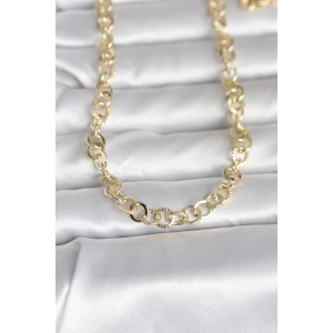 Erb CM 14K Gold Renk Kalın Halka Zincirli 60 Cm Kadın Kolye