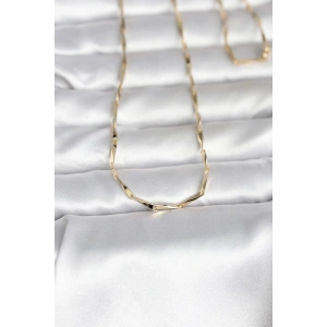 Erb CM 14K Gold Renk Kesme Çubuk Zincirli Model 60 Cm Kadın Kolye