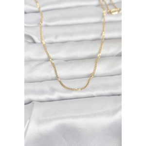 Erb CM 14K Gold Renk Lazer Puntalı Model 60 Cm Kadın Kolye