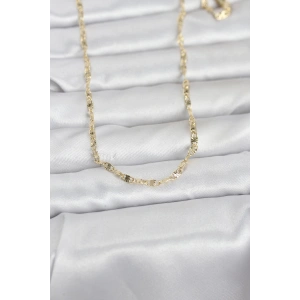 Erb CM 14K Gold Renk Lazerli Gemici Zincir Model 60 Cm Kadın Kolye