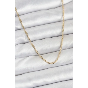 Erb CM 14K Gold Renk Yassı Burgulu Model Kadın Kolye