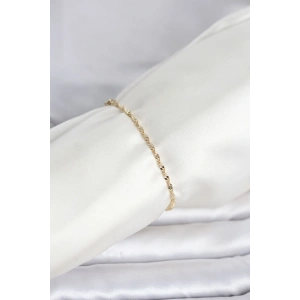 Erb CM 14K Gold Renk Yassı Ezme Burgu Model Kadın Bileklik