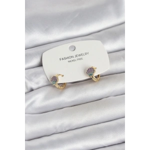 Erb Deniz Kabuğu Model Gold Pirinç Çocuk Küpe