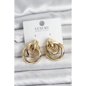 Erb Gold Renk Halka Model Pirinç Kadın Küpe