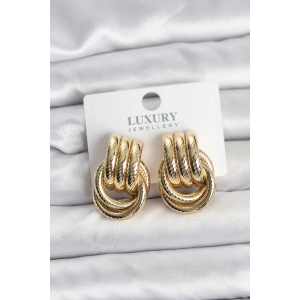 Erb Gold Renk Halka Modelli Pirinç Kadın Küpe