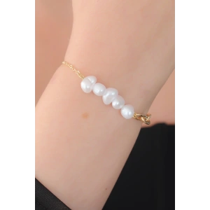 Erb Gold Renk İnci Boncuk Model Kadın Bileklik