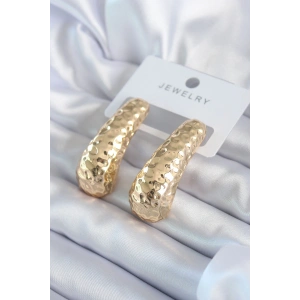 Erb Gold Renk İşleme Detay Pirinç Kadın Küpe