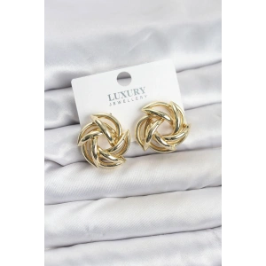 Erb Gold Renk Pirinç Keskin Sarmal Model Kadın Küpe