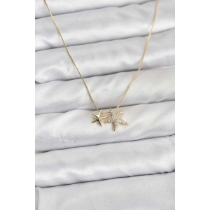 Erb Gold Renk Pirinç Minimal Yıldız Model Kadın Kolye