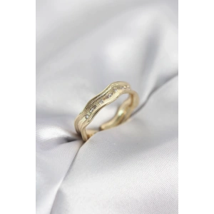 Erb Gold Renk Su Damlası Model Zirkon Taşlı Kadın Yüzük