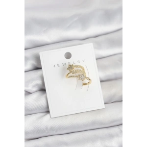 Erb Gold Renk Zirkon Taşlı Yıldız Model Kıkırdak Earcuff Küpe