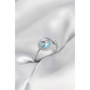 Erb Gümüş Renk Balık Kuyruğu Okyanus Model Kadın Yüzük