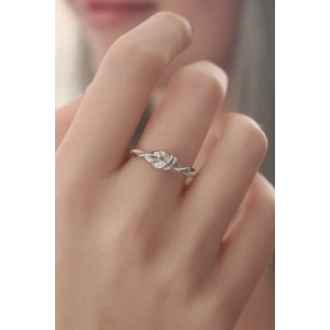 Erb Gümüş Renk Halat Düğüm Model Kadın Yüzük