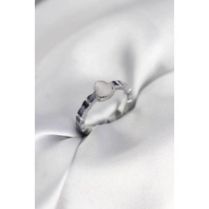 Erb Gümüş Renk Mineli Su Kabağı Model Kadın Yüzük