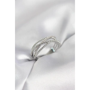 Erb Gümüş Renk Sarmal Model Kadın Yüzük