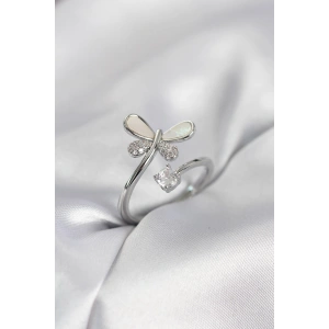 Erb Gümüş Renk Yusufçuk Model Zirkon Taşlı Kadın Yüzük