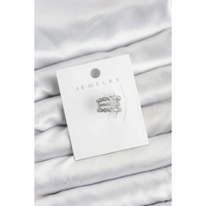 Erb Gümüş Renk Zirkon Taşlı Pirinç Kıkırdak Earcuff Küpe