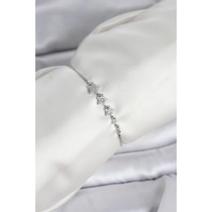 Erb Gümüş Renk Zirkon Taşlı Yıldız Model Asansörlü Kadın Bileklik