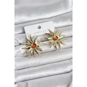 Erb Güneş Model Gold Renk Pirinç Kadın Küpe