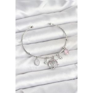 Erb Hayat Ağacı Charmlı Gümüş Renk Pirinç Kadın Bileklik