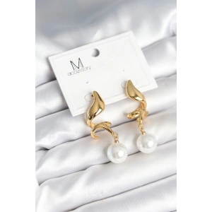 Erb Inci Detaylı Sarmal Model Gold Renk Pirinç Kadın Küpe