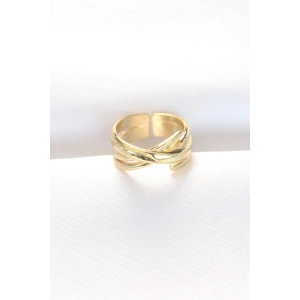 Erb Kalın Gold Renk Ayarlanabilir Yüzük