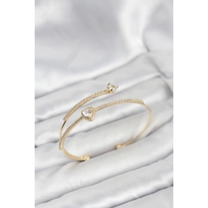 Erb Kalp Model Pirinç Gold Renk Kadın Bileklik