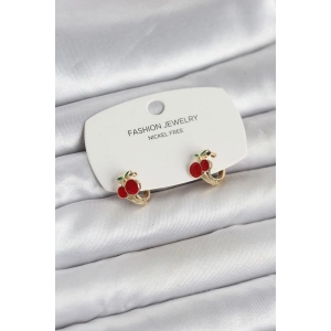 Erb Kiraz Model Gold Renk Pirinç Çocuk Küpe