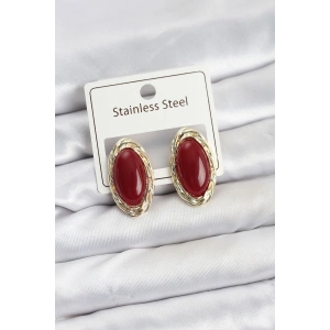 Erb Kırmızı Badem Model Vintage Kadın Küpe