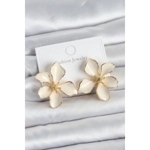 Erb Krem Mineli Çiçek Model Pirinç Kadın Küpe