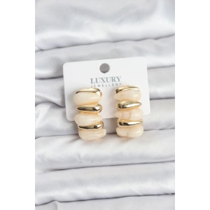 Erb Krem Renk Pirinç Vintage Kadın Küpe