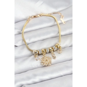 Erb Kutup Yıldızı Model Charmlı Gold Renk Kadın Bileklik