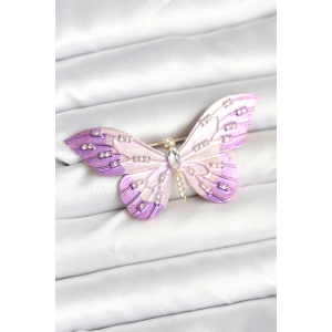 Erb Lila Renk Kelebek Model Broş