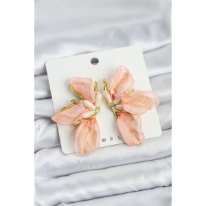 Erb Lotus Model Yavruağızı Renk Tüllü Kadın Küpe