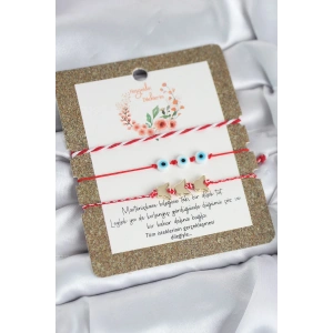 Erb Marteniçka Bileklik 3'lü Kelebek Ve Nazar Boncuklu Model