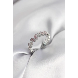 Erb Pembe Zirkon Taşlı Kelebek Model Kadın Yüzük