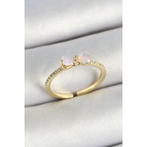 Erb Pirinç Fiyonk Figürlü Zirkon Taşlı Gold Renk Ayarlanabilir Kadın Yüzük