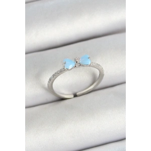 Erb Pirinç Fiyonk Figürlü Zirkon Taşlı Gümüş Renk Ayarlanabilir Kadın Yüzük