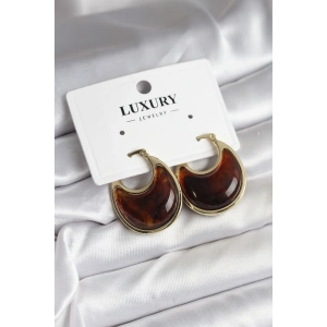 Erb Pirinç Gold Kahverengi Renk Vintage Kadın Küpe