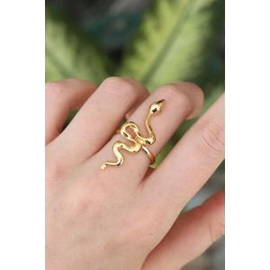 Erb Pirinç Gold Renk Ayarlanabilir Yılan Yüzük