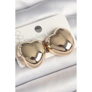 Erb Pirinç Gold Renk Bombe Kalp Model Kadın Küpe