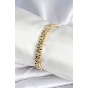 Erb Pirinç Gold Renk Damla Model Zirkon Taşlı Kadın Bileklik